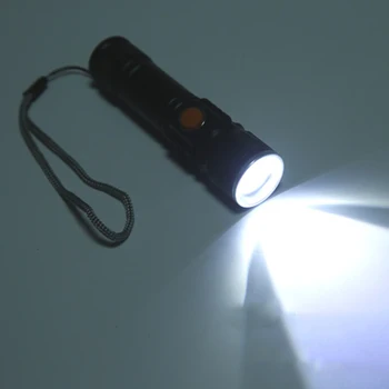Светодиодный фонарик 800LM 1200mAh Масштабируемый фонарик Micro USB Перезаряжаемый фонарик Водонепроницаемый 3 режима освещения для кемпинга пеших прогулок