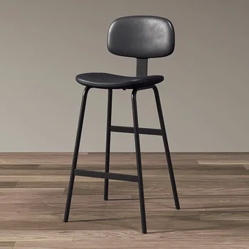Скандинавские современные роскошные барные стулья, стулья для домашнего отдыха со спинкой, барные стулья, кофейни, железные художественные стулья на высоких ножках