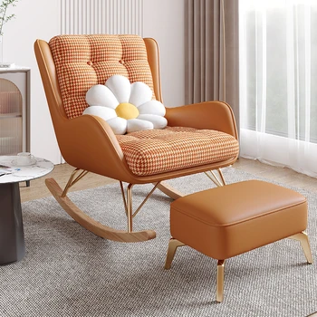 Скандинавское офисное кресло с акцентом на полу в спальне Ленивое мобильное кресло-качалка для дома на открытом воздухе Cadeiras De Sala De Estar Скандинавская мебель