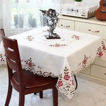 Скатерть Квадратная скатерть с вышивкой, кружево, Праздничные скатерти для обеденного стола, полотенца для сервировки стола, пыль от Жюппе, украшение дома