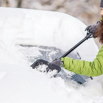 Складная Лопата для снега, Складной Инструмент для чистки Компактной Лопаты для автомобиля на открытом воздухе