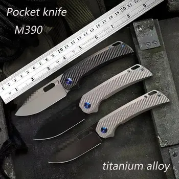 Складной нож из стали M390 TC4 из титанового сплава высокой твердости для выживания на открытом воздухе, пеший туризм, Охота, кемпинг, карманный нож EDC