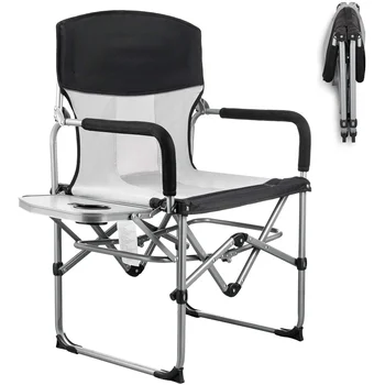 Складные стулья для кемпинга, кресло для директоров с приставным столиком, черный