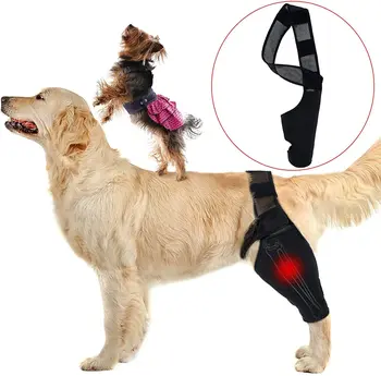 Собака с наколенниками на передних и задних лапах, восстанавливающая повязка, предотвращающая слизывание, Дышащая Обезболивающая Накладка на плечо, налокотник, Аксессуары для собак