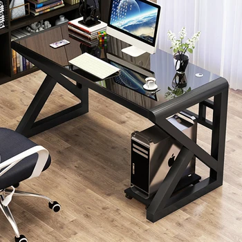 Современные киберспортивные столы из закаленного стекла для офисной мебели, Компьютерные столы, Креативный свет, Роскошный Высококлассный домашний игровой стол