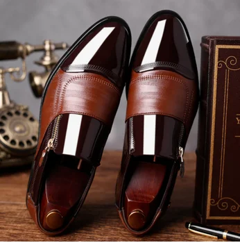 Современные классические деловые мужские модельные туфли, модные элегантные официальные свадебные туфли, мужские офисные оксфорды без застежки, мужские черные