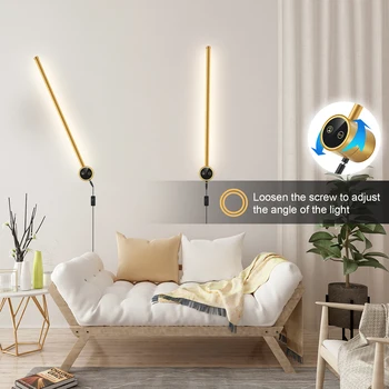 Современный сенсорный настенный светильник с регулируемой цветовой температурой, простой сенсорный светодиодный светильник нового дизайна для спальни, гостиной, домашнего настенного светильника