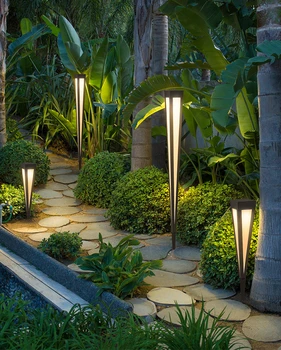 Солнечная вставляемая водонепроницаемая лампа для газона, ландшафтная лампа для сада в парке виллы