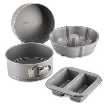 Специальная форма для выпечки Farberware, скороварка с антипригарным покрытием, набор форм для выпечки, 4 предмета, серый