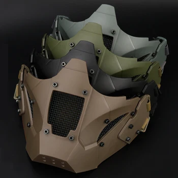 Страйкбольная маска с регулируемым эластичным ремешком Военная маска Ударопрочная Защитная маска для лица со скоростью 700 кадров в секунду, съемная для тренировок