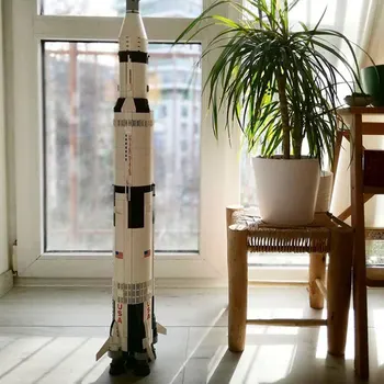 Строительные блоки Apollo Saturn V 92176 Серии Space Rocket Idea, развивающие игрушки для детей, подарки на День рождения и Рождество