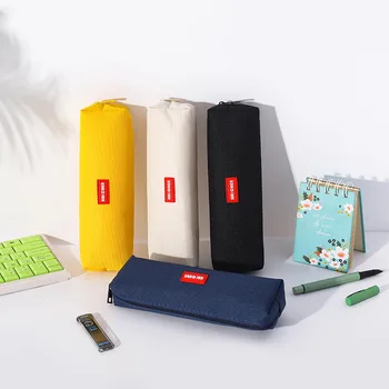 Студенческий пенал, школьная сумка для ручек для девочек, коробка-органайзер для хранения канцелярских принадлежностей для мальчиков, простая холщовая сумка для карандашей