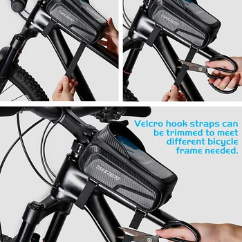 Сумка для переноски передней рамы велосипеда объемом 1 л с отверстием для наушников, жесткая сумка для верхней рамы велосипеда, Светоотражающий рисунок, велосипедное снаряжение