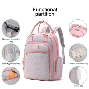 Сумка для подгузников, модная сумка для мамы, многофункциональный портативный водонепроницаемый рюкзак для мамы и ребенка большой вместимости