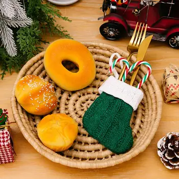 Сумка для рождественских подарков, сумки для подарков на Рождественскую елку ручной работы, Праздничные вязаные украшения для носков для вечеринок, Подарочные рождественские носки