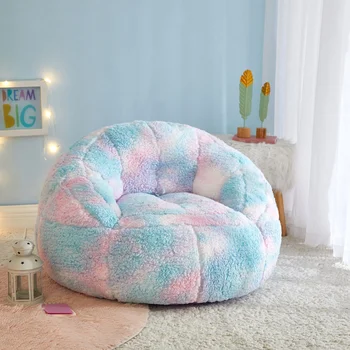 Супер Мягкий стул-мешок, розово-голубые шезлонги с наполнителем из пены с эффектом памяти для детей, взрослых