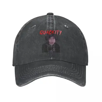 Темная бейсболка Quackity Qsmp, классическая потертая солнцезащитная кепка, Мужская Женская летняя уличная шляпа с регулируемой посадкой, кепка