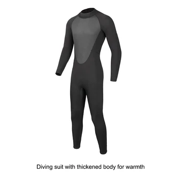 Теплый водолазный костюм с утолщенной резиной, удобная закатывающаяся кромка, застежка на крючок сзади, застежка-молния Уменьшает размер