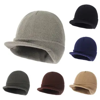 Термошапка с короткими полями для холодной погоды, уютные вязаные шапки для мужчин и женщин, мягкие теплые Стильные головные уборы для осенне-зимнего сезона