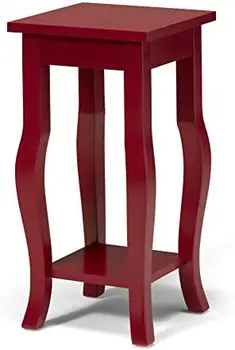 Торцевой столик на деревянной подставке с изогнутыми ножками и полкой, торцевой столик из красного дерева для спальни, Маленький журнальный столик, чайный столик, Столешница для маленького