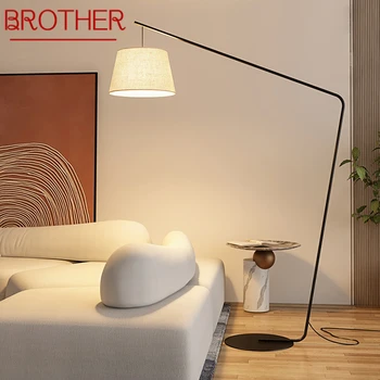 Торшер BROTHER Nordic Black для рыбалки в современной семейной гостиной Рядом с диваном Креативный светодиодный Декоративный светильник
