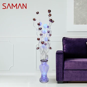 Торшер SAMAN Nordic Модная художественная цветочная гостиная, Свадебная комната, спальня, отель, Оригинальная декоративная светодиодная алюминиевая проволока