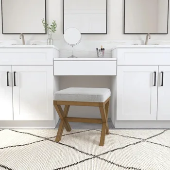 Туалетный столик Hillsdale Furniture Somerset с деревянной обивкой без спинки и противотуманным сиденьем