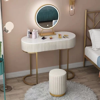 Туалетный столик в скандинавском стиле Ins, светильник в спальне принцессы, зеркало, столик для макияжа, Многофункциональный туалетный столик, комод для женщин