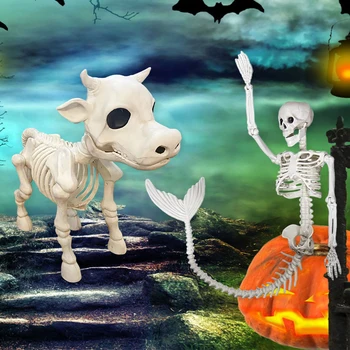 Украшение для Хэллоуина Скелет Ужаса, Поддельный Скелет Человека, Русалки, Коровы, животного, Дом с Привидениями на Хэллоуин, Игрушки для украшения ужасов