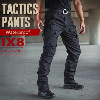 Уличные военные тактические брюки из хлопчатобумажной ткани в клетку Ix8 Tactic, износостойкие Водонепроницаемые брюки, мужские походные брюки для скалолазания