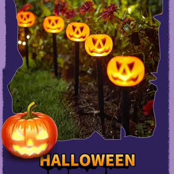 Уличные солнечные фонари на Хэллоуин Spooky Halloween Водонепроницаемая светодиодная лампа в форме тыквы, декоративный светильник в форме призрака для сада на открытом воздухе