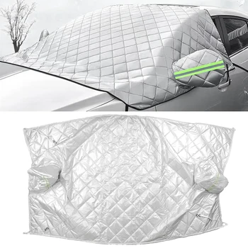 Универсальное лобовое стекло автомобиля, Снежный покров, Солнцезащитный козырек, Зимний Ледяной Мороз, Защита от дождя, защита от пыли, Серебристо-серый