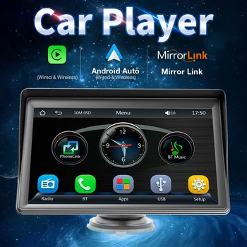 Универсальный 7-дюймовый Автомобильный Радиоприемник Мультимедийный Видеоплеер С Сенсорным Экраном Беспроводной Carplay Android Auto Bluetooth Mirrorlink Автомобильный Стерео