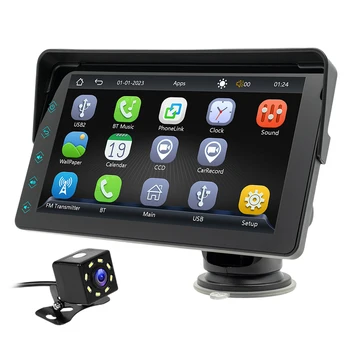 Универсальный Беспроводной CarPlay Android Auto Автомобильный Радиоприемник Мультимедиа Видео MP5 Плеер 7-дюймовый Портативный Сенсорный Экран Радиорегистратора WiFi