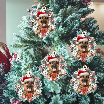 Устойчивый к выцветанию Рождественский орнамент, Праздничный декор, Очаровательная шляпа Санта-Клауса, Кошка, собака, свинья, украшения для рождественской елки, Рождество для вечеринок