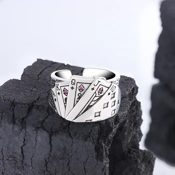 Флеш-игральные карты, кольца на палец для женщин, Эстетическое Открытое кольцо для свиданий в Корейском стиле, Винтажные Элегантные Свадебные украшения Оптом