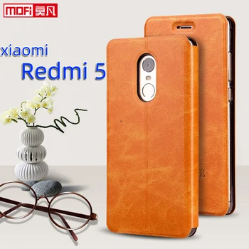 флип-чехол для xiaomi redmi 5 кожаный чехол redmi 5 чехол с карманом для карт и подставкой-книжкой PU Mofi luxury soft silicon capa glitter redmi 5