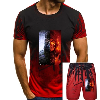 Футболка Mortal Kombat 11 Sub-Zero с вымышленным постером 2020 года, мужская, черная. Футболка с мужской одеждой