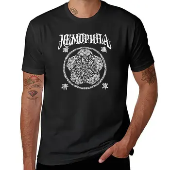 Футболка NEMOPHILA, черные футболки, футболки с графическим рисунком, винтажные футболки, мужские белые футболки