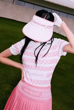 Футболка SC Golf с коротким рукавом, женская футболка с круглым вырезом, Темпераментный эластичный топ, модная универсальная одежда для тенниса