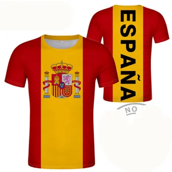 Футболка с национальным флагом Испании, Es, испанские мужские Женские Детские Футболки для взрослых Лучшего качества с коротким рукавом