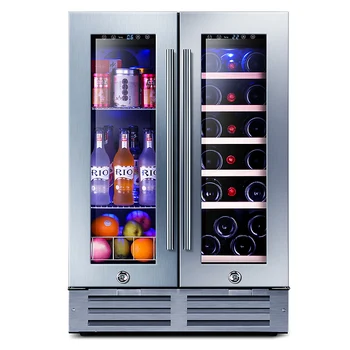 Холодильник-охладитель для напитков Odino-Вместимость 116 л, отдельно стоящий, двухзонный, со стеклянной дверцей - Компактный холодильник для напитков для кухни-66A