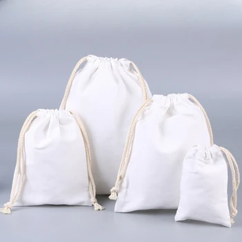 Холщовая сумка на шнурке, хлопковая карманная сумка для покупок, школьная спортивная дорожная пылезащитная сумка, рюкзак на плечо, сумка для хранения