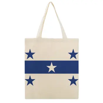 Холщовая сумка с флагом островов Гамбир, высококачественный кошелек, повседневная графическая забавная винтажная холщовая сумка-тоут, двойная