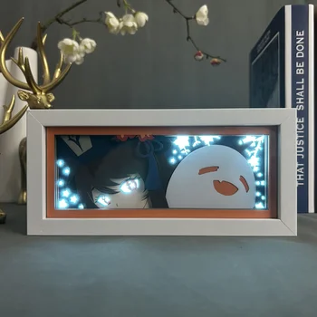 Ху Тао 3D Аниме Светодиодный Световой Короб Genshin Спальня Ночник Фигурка Игрушки Резьба По Бумаге Свет Малыш Подарок На День Рождения