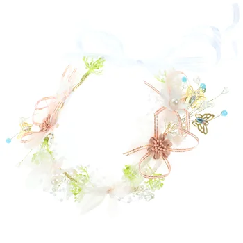 Цветочная повязка на голову Женская Декоративная Лента С цветочным декором Аксессуары Гирлянда для новобрачных Свадьба