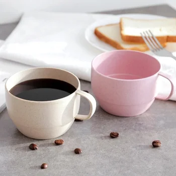 Чашка для молока из пшеничной соломы, Кофейная кружка в европейском стиле, Простая чашка для питья для завтрака, Экологичная посуда для напитков
