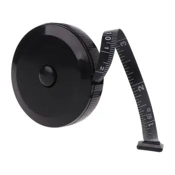 Черная рулетка 1,5 м / 60 дюймов, Двухсторонние выдвижные инструменты, автоматическая Гибкая мини-швейная измерительная лента из АБС-пластика, прочная