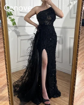 Черное выпускное платье Cenove с вырезом лодочкой, без рукавов, длиной до Пола, Вечернее Летнее Элегантное вечернее платье для Женщин2023