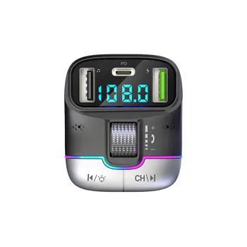 Черный автомобильный аксессуар Bluetooth-адаптер с кнопкой -звонки по громкой связи поддерживают Bluetooth